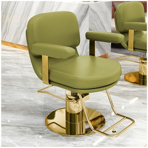 Llchaensc Friseurstuhl Mit Hydraulischer Pumpe Friseursessel 360° Drehbar Friseurstühle Barber Stuhl Einstellbar, Mit Fußstütze Für Friseursalon Spa Tattoo Shop,Gold,E