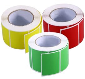 SEWACC 3rolle -versandetiketten Farbiger Thermotransfer-etiketten Blanko Druckerpapier Rot Gelb Und Grün Pro Rolle Wasserfest Und Ölbeständig