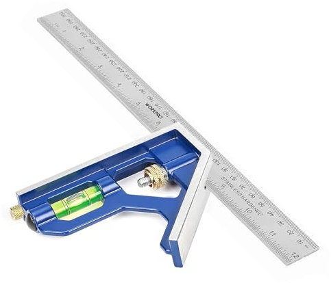 Kombinationswinkel 300mm, Winkelmesser, Winkelschmiege, Anschlagwinkel, Streichmaß, Kombinationswinkel,Einstellbar Winkelmesser Aus Edelstahl 90/45 Grad Messwerkzeug Mit Zinklegierungsgriff