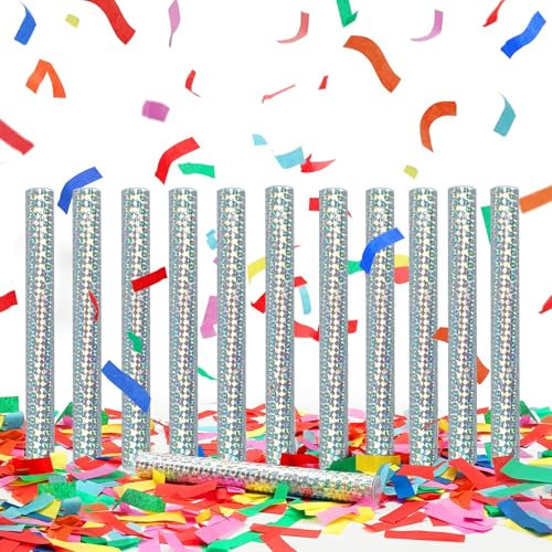 12 Stück Konfetti-Stäbe für Geburtstag, Babyparty, Abschlussfeier, Hochzeit, Feier, Partyzubehör (bunt)