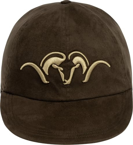 Blaser – Suede Blaze Orange Insulated Kappe | Baseball Cap mit klappbaren Ohrenwärmern & 40 g Isolierung | Dunkelbraun | Suede-Material & Fleece-Innenfutter
