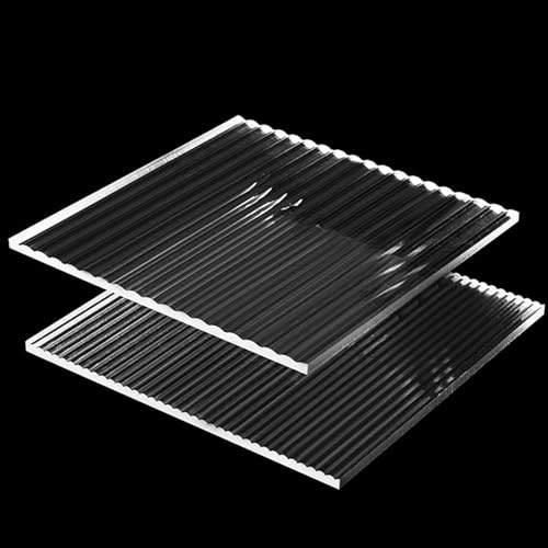 2-Pack Reeded Acrylic Sheet Plexiglass 12x12x1/5” Thick– Acrylic Panels for DIY Crafts, Display Cases, Floating Shelves, Home Décor, Cut with Cricut, Engraver, Power Saw or Hand Tools