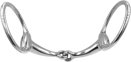 Equine Smile ES0081 Gebiss Olivenkopfgebiss Olivenkopftrense Einfach Gebrochen aus Edelstahl Ringdurchmesser 70 mm Gebissstärke 16 mm (13.5 cm)
