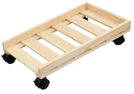 DTACBNEUZ Support de PC mobile en bois avec roulettes, support de boîtier de dissipation de la chaleur, plateau de bureau avec roulettes pivotantes (naturel)