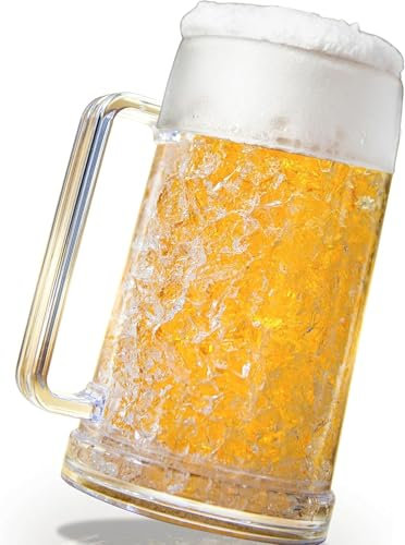 Jarra de Cerveza Falsa Enfriadora Bonyelite - 340ml - Doble Pared Aislante - Regalo Creativo - Accesorio para Cerveza Tricky - Ideal para Bromas y Bebidas Frescas - 15.5 cm (340 ml)