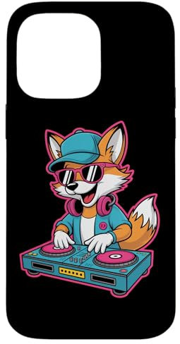 Renard Cool Dj Avec Casque Lunettes Coque pour iPhone 14 Pro Max