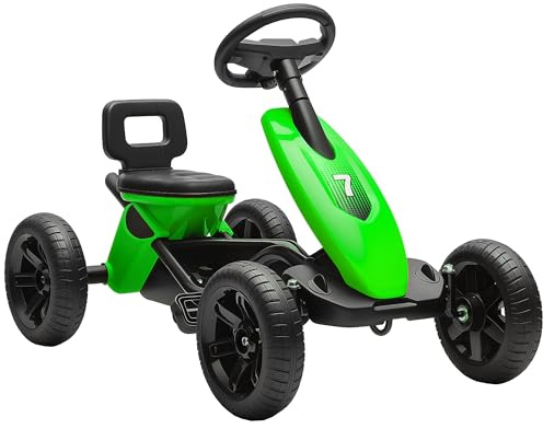 AIYAPLAY Kart a pedali per bambini, go-Kart per bambini con ruote EVA silenziose, avanti e indietro, auto a pedali per bambini dai 2 ai 5 anni, colore: verde