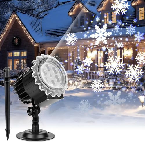 Evereden Christmas Snowflake Projector Lights, Led Projector Lamp Outdoor, Christmas Decorations Lighting for Indoor/Outdoor Xmas Holiday Party Garden Patio