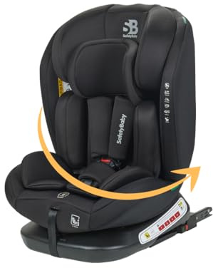 Safety Baby Xenon Isofix - Seggiolino auto girevole a 360°, misura 40-150 cm, adatto dalla nascita fino a circa 12 anni, gruppo 0-1-2-3, fissaggi Isofix e protezioni laterali