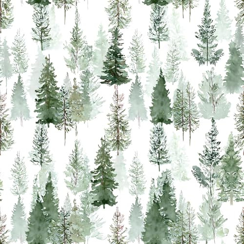 VaryPaper Papier Peint Arbre Vert Papiers Adhésif Décoratif 44.5cmx200cm Adesif Décoration Meuble Papier Peint Foret Salon Couloir Salle à Manger Film Autocollant Meuble Armoire Placard Tiroir