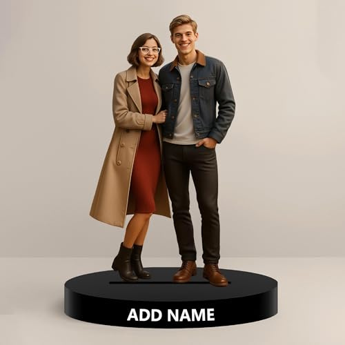 JLSKCN Personalisierte Foto Statue Plaque Zeichen Personalisierte Schreibtischdekorationen Acryl Bild Ausschnitt & Familie Gedenk Statue Porträt Geschenk Personalisiert für Familie Mann Papa Männer