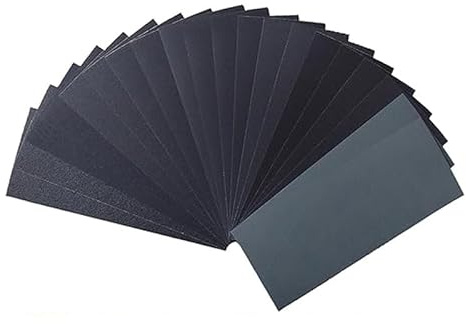 Wet & Dry Sandpaper, 60 Sheets 80-3000 Grit for Wood Metal Car Polishing | Silicon Carbide Material, Waterproof & Tear Resistant, Easily Cut to Custom Sizes, Fits Standard Sanding Blocks