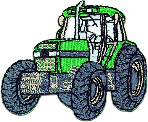 Mono-Quick Traktor Aufnäher zum Aufbügeln 6,5 x 5 cm Bügelbild für Kinder mit Bauernhof Baustelle Action Spielspaß, Bügelpatch Patches Bügelflicken Kindergeburtstag
