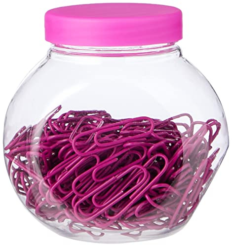 eBuyGB 1292238 27 mm 200 bunte Kunststoff beschichtetes Metall Papier Clip in Candy Box – Pink