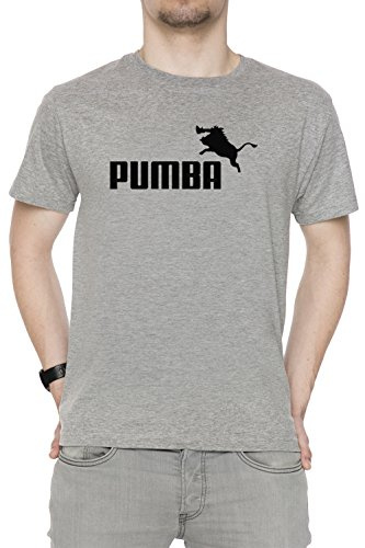 Pumba Logo Herren T-Shirt Rundhals Kurzarm Größe Men's Grey Size