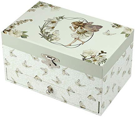 Trousselier - Blomfeer – Flower Fairies – musiksmyckeskrin – speldosa – perfekt present till unga flickor – musik Mozart's Magic Flöjt – Färg: grön