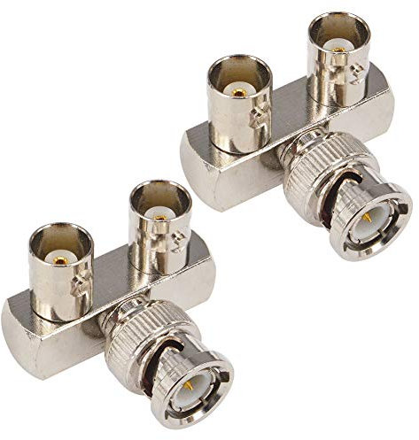 YILIANDUO 3-Ways BNC Adapter BNC Male to Dual Female L-type Video Splitter Connector for Scanner Camera Ham Radio Antenna Pack of 2