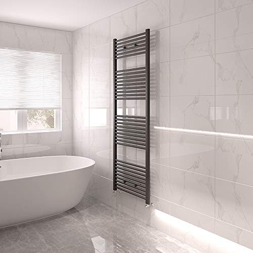 NRG Bathroom Modern Straight Heated Towel Rail Radiator Central Heating Ladder Rad 1800x600mm Anthracite
