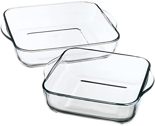 MENASTYL - Lot de 2 plats à four carré cristal 22 et 28cm en verre borosilicate - 1692037