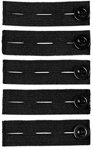 Jieddey Hosenerweiterung,5 PCS Pants Hosenverlängerung Verstellbarer Bunderweiterung Bunddehner für Hosen Jeans Hose Schwarz