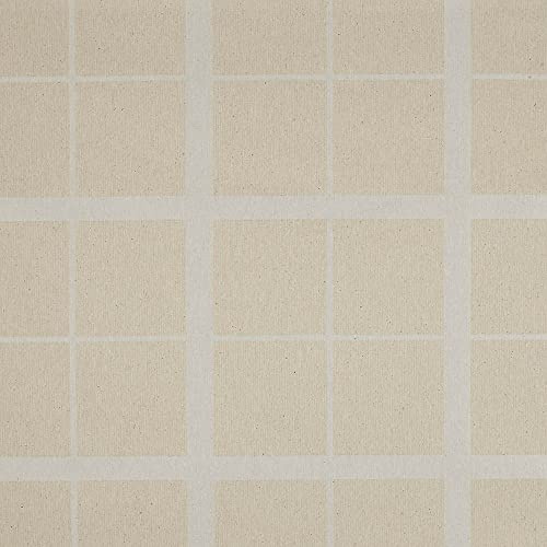Kt KILOtela - Stoff aus geharztem Leinen, für Tischdecke, schmutzabweisend, Kissen, Handtaschen, weiches Textil, Leinen-Maße: 150 x 140 cm, kariert – Beige – 1,5 m
