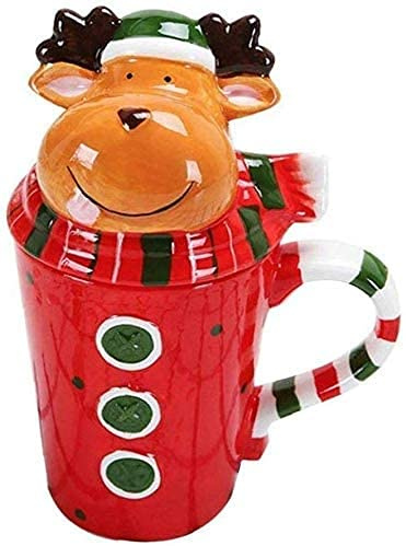 Weihnachtliche Keramiktasse 3D Elch-Form Cartoon Weihnachtstassen Kaffee Tee Tasse Kreative Tier Kunst Tasse