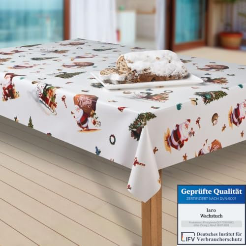 laro Wachstuch-Tischdecke Schneeflocke Weihnachten Weihnachts-Motive PVC Wachstischdecke Eckig Meterware Wasserabweisend Abwischbar |25|, Größe:100x160 cm