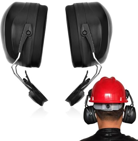 FILFEEL Cuffie Antirumore Lavoro, Cuffie per Elmetto Protettivo Protezione per le Orecchie con Attacco per Cuffie Antirumore Insonorizzato Nero