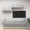 Susany Set Mobile TV 6 Pz, Parete Attrezzata da Soggiorno, Porta TV a Parete, Grigio Cemento in Truciolato