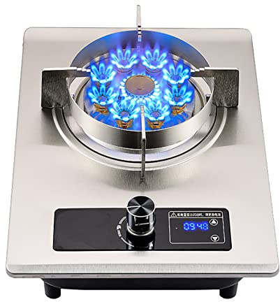 IBOWZ Tables de Cuisson à Gaz cuisinière à gaz cuisinière à gaz intégrée,4. Cuisinière à gaz à feu féroce à Neuf cavités de 5 KW,Panneau en Acier Inoxydable amélioré 2022 Facile à Nettoyer,compati