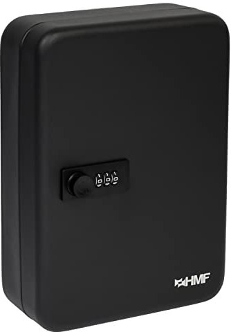 HMF 14548-02 Schlüsselkasten mit Zahlencode | 48 Haken | 25 x 18 x 7 cm | Schwarz