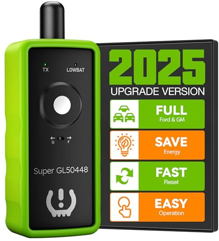 VXDAS 2IN1 TPMS Relearn Tool Super GL50448 for GM and Ford with Model Switch Button,Tire Pressure Sensor Monitor Rest Activation for Buick/Cadillac/Chevrolet/GMC/Lincoln/Mazda 2024 Edition(Green)
