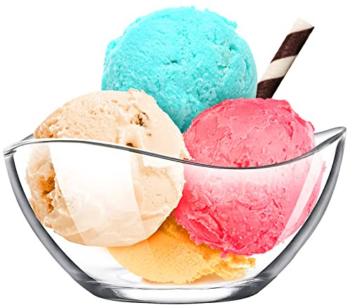 Konzept 11 - Schalenset 4er aus Glas, Glasschalen 10cm für Dessert, Obstsalat, Snacks, Soßen, Müslischale transparent, Puddingschalen Klein
