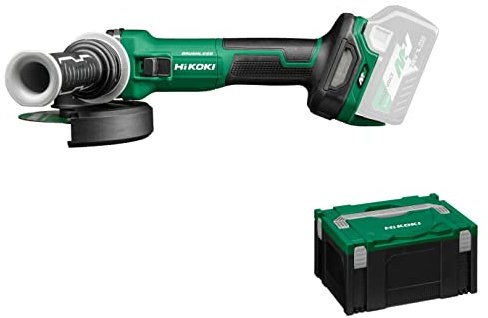 HIKOKI Akku Winkelschleifer, G3613DEW2Z, (Basic) (36V, 0-10000 min-1/min Drehzahl, Scheiben-ø: 125mm, Brushless, mit AT Modus, Spindelarrietierung, im HSC III (OHNE Akku und Ladegerät)