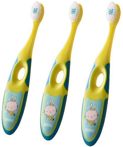 Kinderzahnbürste mit weichen Borsten, Handzahnbürste für strahlendes Lächeln und gesunde Zähne und Zahnfleisch, 3er-Pack Zahnbürste für Kleinkinder im Alter von 3–6 Jahren