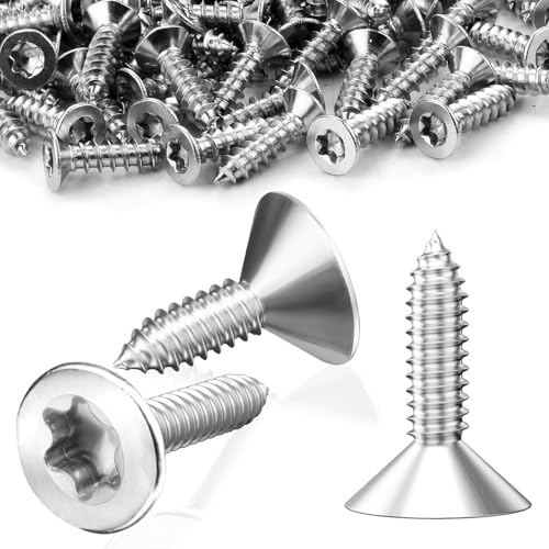 SWTYExt 120 Stk Holzschrauben Kurz Torx M3x16mm Schrauben Edelstahl A2 V2A | Spanplattenschrauben, Selbstschneidende Holz, Torx Schrauben Edelstahl, Blechschrauben Senkkopf, Vollgewinde, für Befestigung
