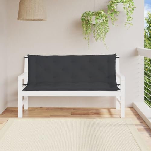 ZEYUAN Gartenbank-Auflagen 2 STK. Schwarz 150x50x7 cm Oxford-Gewebe, Terrassenmöbel, Wetterfeste Bank, Outdoor Bank, Parkbank, Garten Banken, Deko Bank, Gartenmöbel - 361704