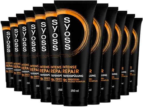 Syoss Tiefenspülung Repair (12x 250 ml), reichhaltige Spülung repariert alle Ebenen der Haarfasern, Haarspülung für geschmeidiges & widerstandsfähiges Haar
