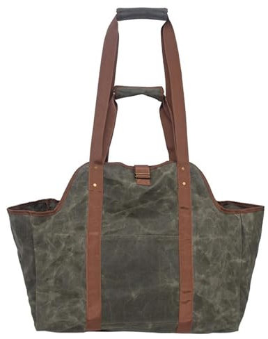 GSCLZ Firewood Basket Waterproof Canvas Outdoor Large Capacity Log Carrier Tote Firewood Holder Storage Bag Hearth Stove Tools Set