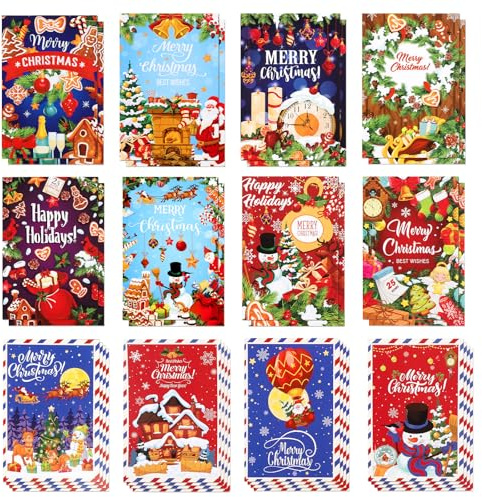 32pz Adesivi per Bottiglie di Vino di Natale, 12 Design Adesivi per Bottiglie di Vino Autoadesivi Etichette per Bottiglie di Vino per Decorazioni per Bottiglie per Feste di Natale