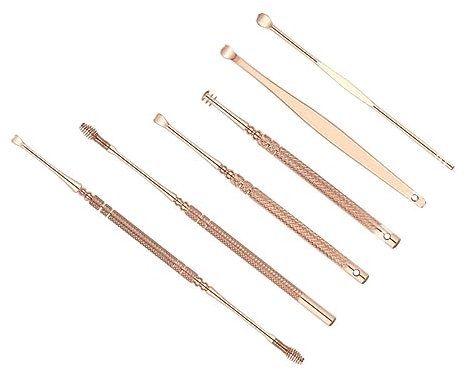 KOMBIUDA 6stücke Teiliges Ohrwachs-entferner Set Edelstahl Ohrschmalz Pick Und Scoop Doppelendiges Hygiene Werkzeug Für Sanfte Und Effektive Ohrenreinigung Bei Erwachsenen