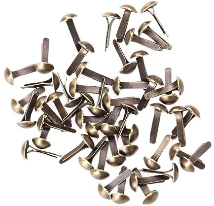 BELLIFFY 100 Stück Bronze Metall Brads Papierverschlüsse Rostfrei Für Papier Basteln Scrapbooking DIY Anwendungen Office Zubehör