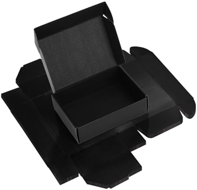 RLAVBL Pack de 6 Caja de Carton 17,8x12,7x5,1cm con Tapa para Envios de Paquete, Cajas Carton Mudanza o Almacenaje, Negro