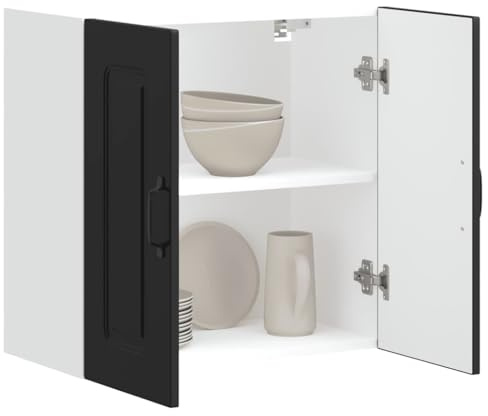 Generisch Küchen-Hängeschrank Kalmar Schwarz Holzwerkstoff,jiangboyue-853578