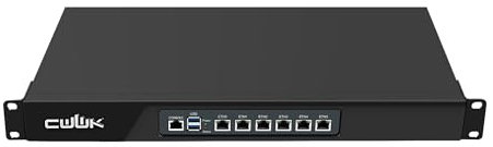 CWWK 1U N100 Firewall Appliance Rackmount, 19” Rack Firewall Hardware with 6 Port i226-V 2.5GbE LAN, U1 OPNsense Homelab Server DDR5 8GB RAM 128GB SSD, HD + VGA 2-Display, AES-NI