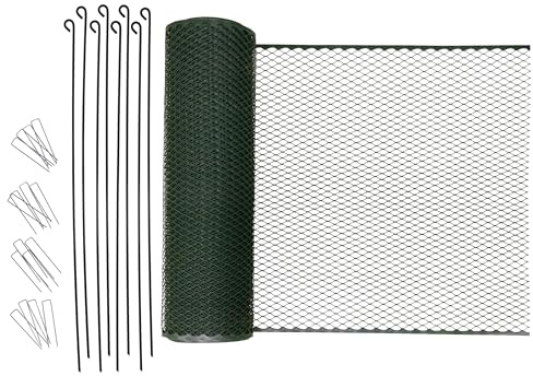 Kerbl Hobbyfarming Clôture Universelle MultiFence, clôture pour volailles, clôture pour Poules, 12m x 90cm, Plastique, volaille, Poules, clôture Mobile, Installation Rapide