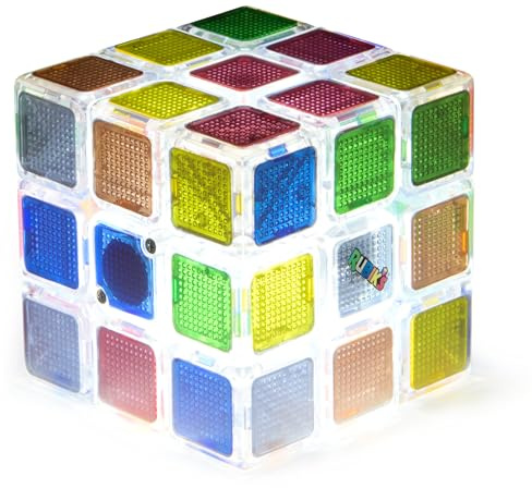 Rubik's Kub, original pulskub med blinkande lampor för en utmaning mot tiden, stressavlastning och pusselspel för vuxna och barn, 8+ år