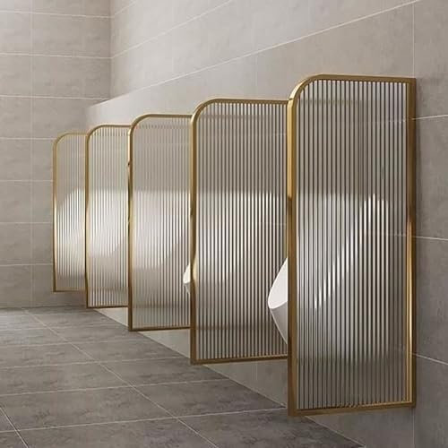 Urinal-Trennwand Für Öffentliche Toiletten,An Der Wand Befestigtes Männer-Urinal-Sichtschutz-Wc-Trennwand,Dekorative Trennwand,Urinal-Sichtschutztrennwand,Für Öffentliche Orte, Schulen, Büros(Gold,1Pc