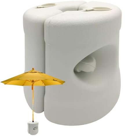 Schirmständer - 5cm Sonnenschirmständer | Sonnenschirmständer Aus Granit | Wasser Sand Füllbar Windfest Weißer Regenschirmfuß Mit Rollen Für Garten Balkon Terrasse Camping