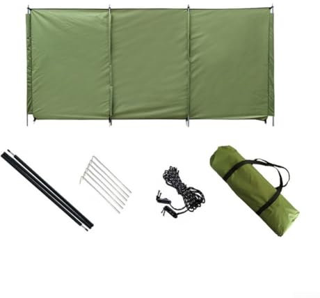 Pare-vent de camping en tissu Oxford pour extérieur, protection contre le vent, barrière pour plage, camping, pique-nique, 520 x 140 cm, vert
